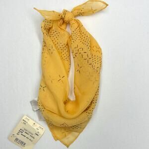 Nwt Vintage 90's Doncaster DD Collection 100% Silk Yellow Sheer Scarf Bandana